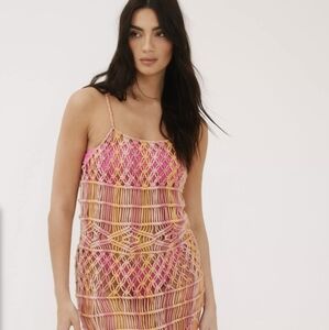 **NWT**MACRAME TASSEL MAXIE BEACH DRESS